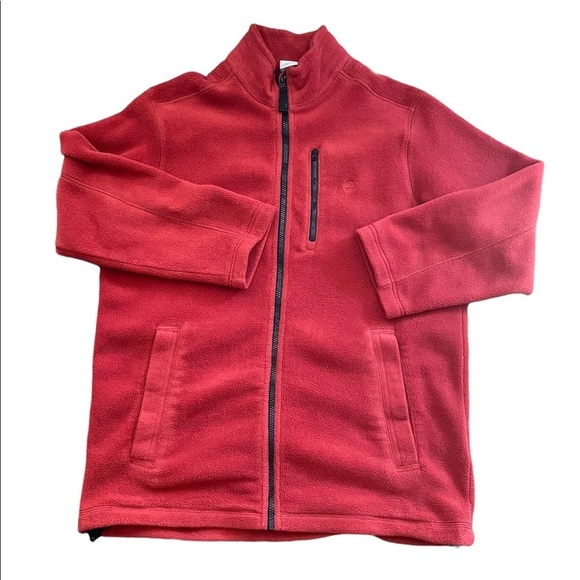 Timberland Rust long sleeve fitted zip up fleece jacket size large - Picture 1 of 12